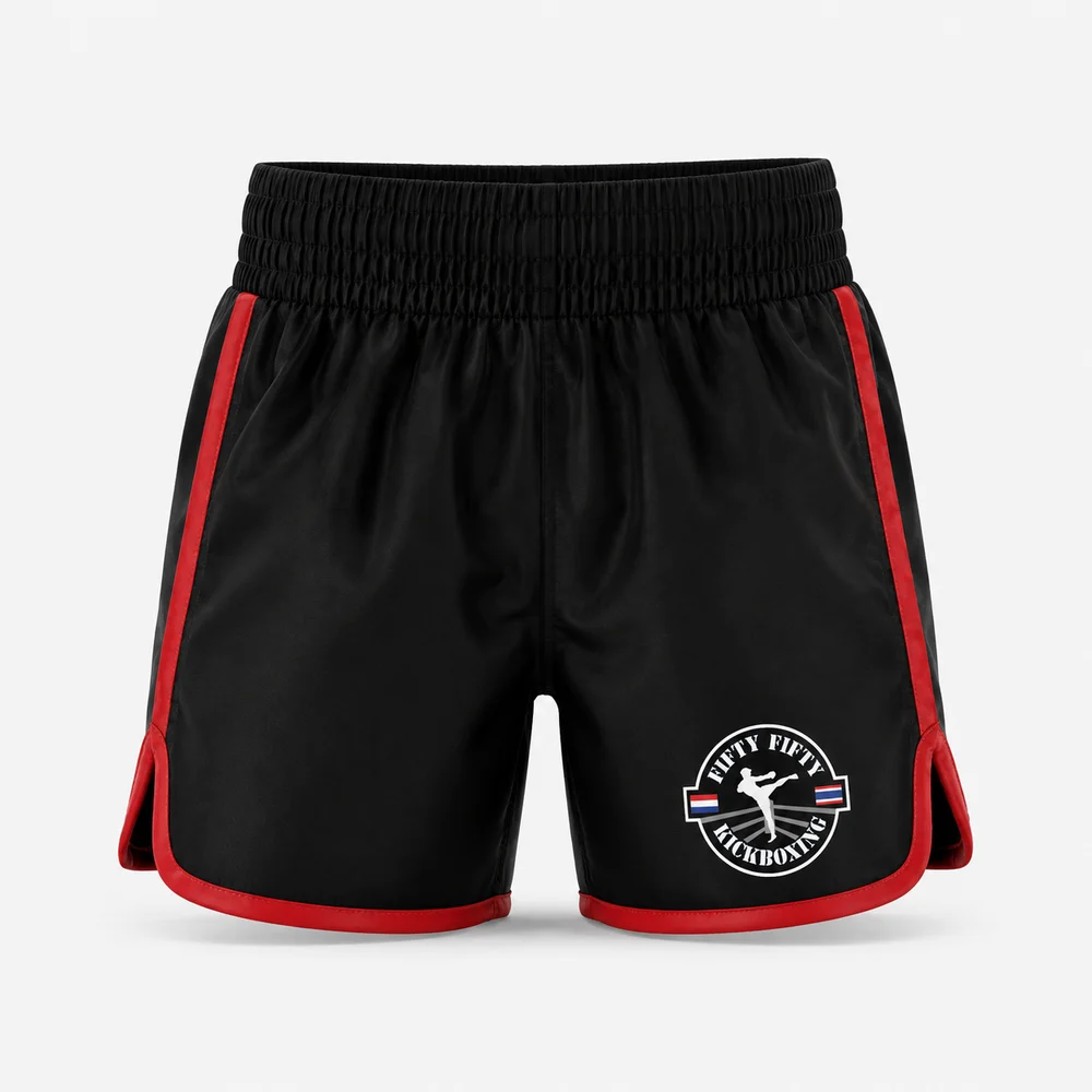 Fight Shorts — ontwerp in zwart / rood